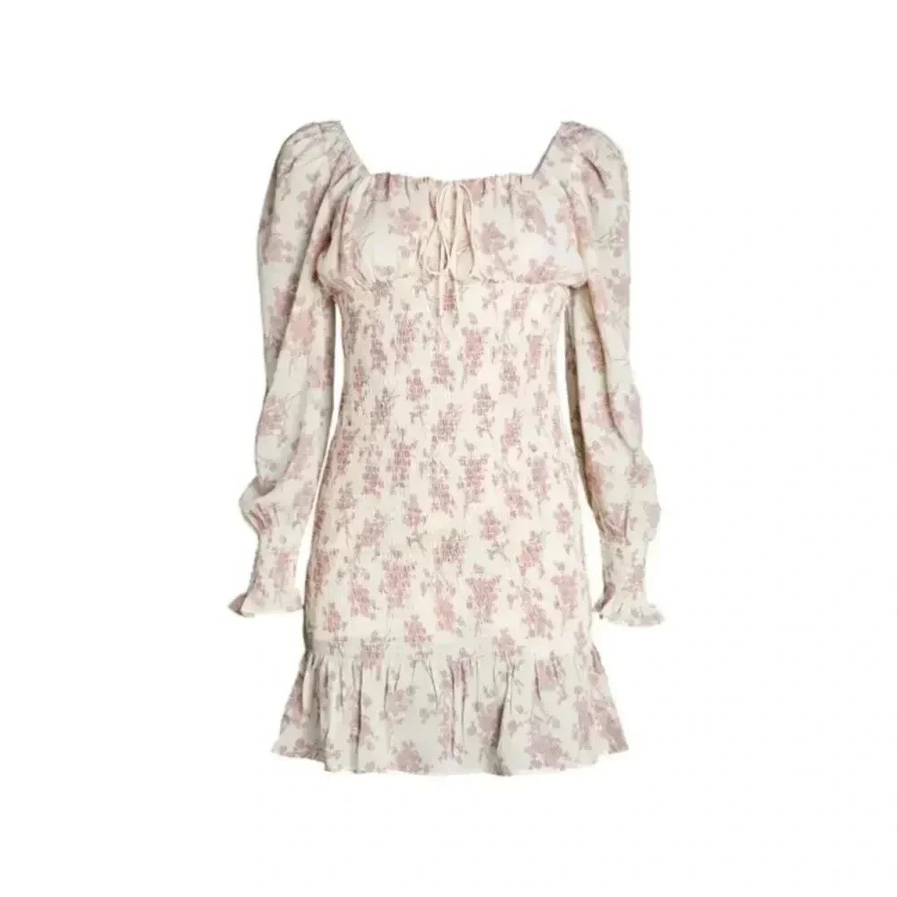 NWT CISTAR Smocked Long Sleeve Dress Size Medium